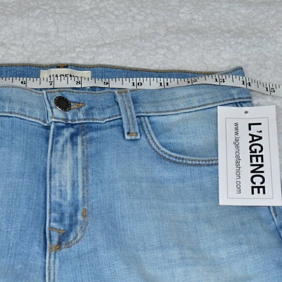 L'Agence Raw Hem High Waist Jeans Light Blue Size 25 - Picture 6 of 14
